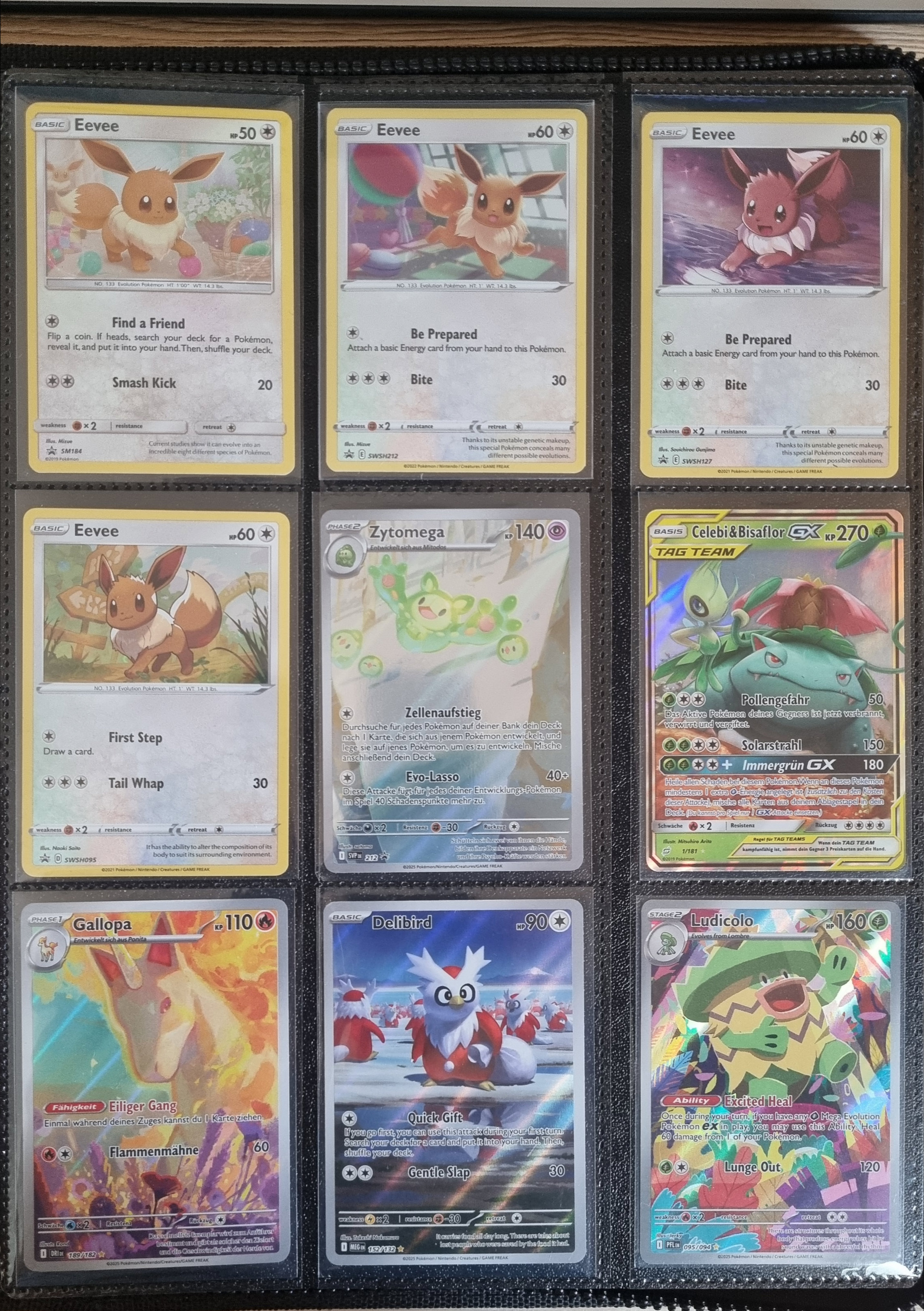 Photo of multiple Pokemon cards in a binder